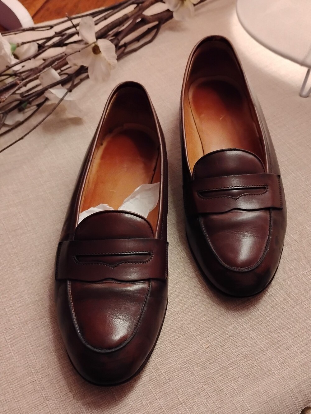Vintage Ralph Lauren Leather Penny Loafers - Made in Italy - Size 9 1/2